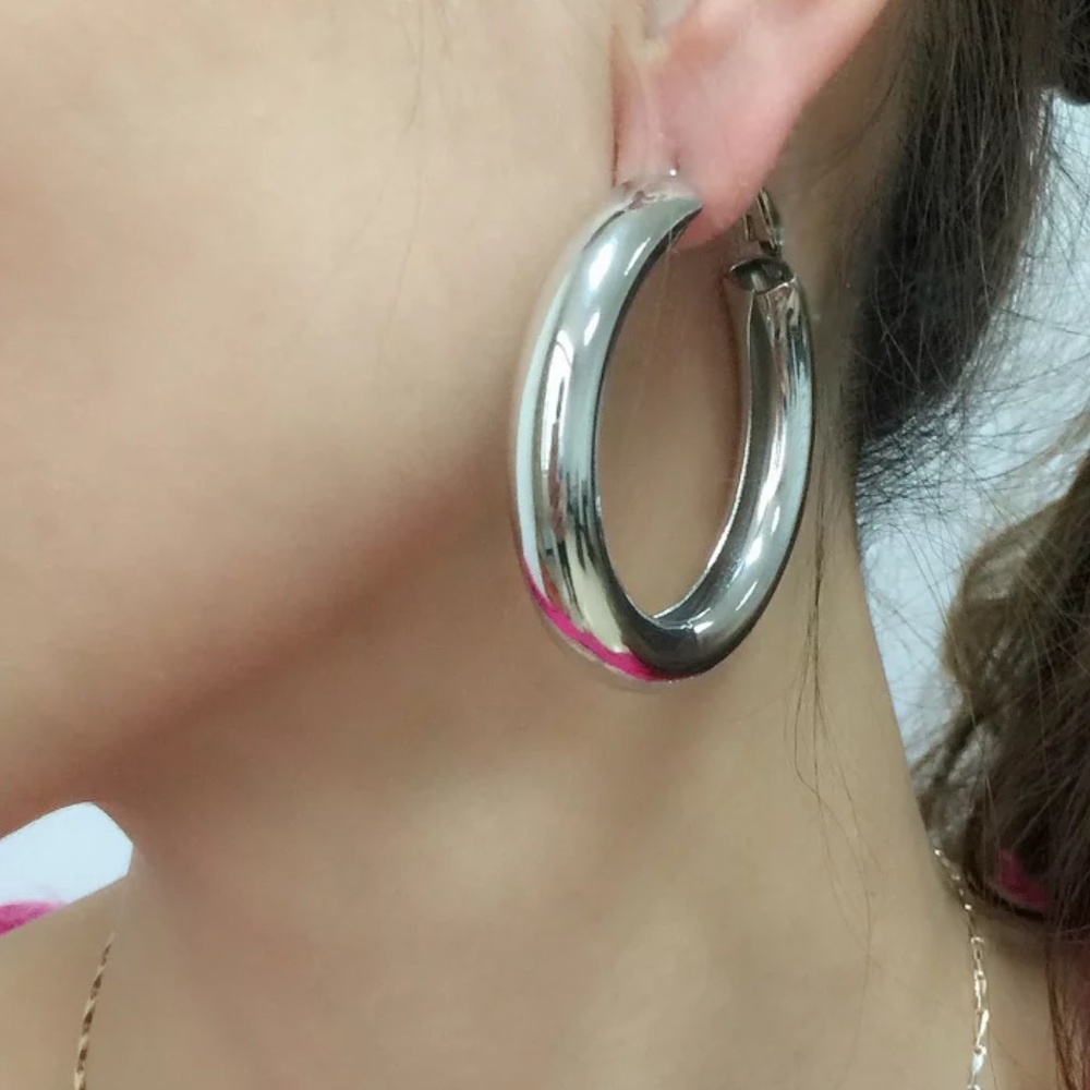 🔥NEW SILVER PUNK HOOP EARRING 🔥